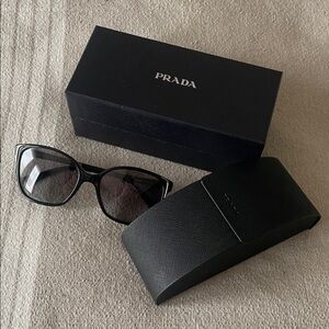 Prada Black Cat-Eye Sunglasses with Case
